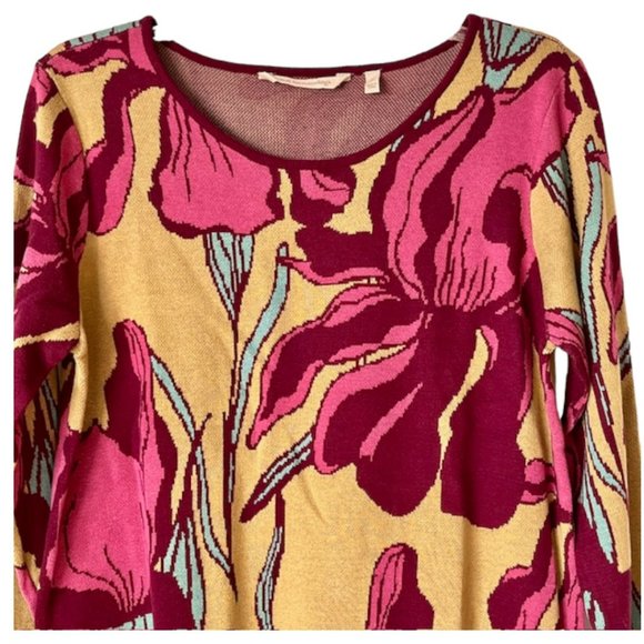 Soft Surroundings Purple Iris Sweater - Aqua, Olive, Pink, Purple - M - Picture 2 of 8